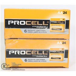 LOT OF 2 PROCELL BATTERY CASES,  24 BATTERIES PER