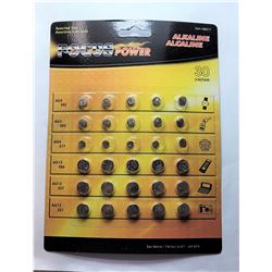 1)  LOT OF 30 ASSORTED BATTERIES