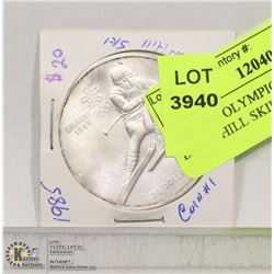 1985 20$ OLYMPIC COIN #1 DOWNHILL SKIING