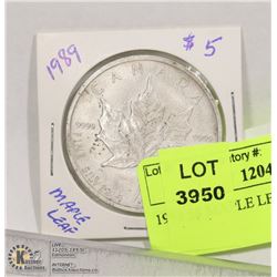 1989 5$ MAPLE LEAF