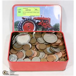 ESTATE TIN OF VINTAGE COINS AND MEDALLIONS