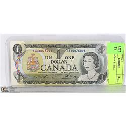 1973  CANADIAN $1 BILL