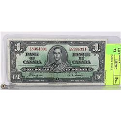 1937 CANADIAN $1 BILL