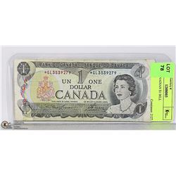1973  CANADIAN $1 BILL