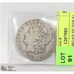 1881 USA MORGAN SILVER $1