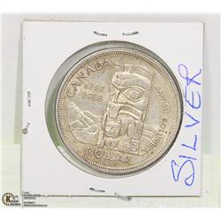 1958 CANADIAN B.C. TOTEM DOLLAR COIN