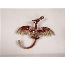 DRAGON BROOCH WITH RHINESTONES
