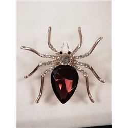 SPIDER RHINESTONE BROOCH