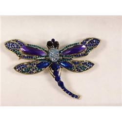 DRAGONFLY RHINESTONE BROOCH