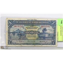 1939 TRINIDAD & TOBAGO $1 BANKNOTE