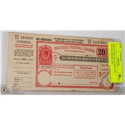 GREAT BRITAIN 20 SHILLING POSTAL ORDER 1945