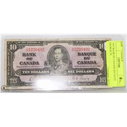 1937 BANK OF CANADA $10 NOTE GEORGE VI