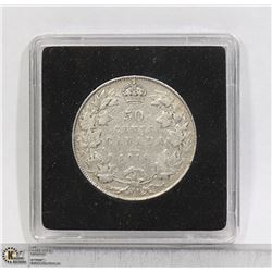 1918 GEORGE V CANADA SILVER 50 CENT