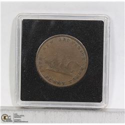 1843 NEW BRUNSWICK HALF PENNY TOKEN