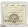 Image 1 : 1967 CANADA SILVER 25 CENT ICCS CERTIFIED MS65