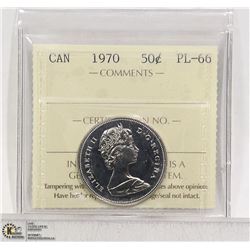 1970 CANADA 50 CENT ICCS PL66 HIGH GRADE