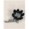 Image 1 : RHINESTONE FLOWER BROOCH WITH MARQUIS CUT PETALS