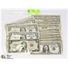 Image 1 : LOT OF 24 $1 AND ONE $2 USA NOTES