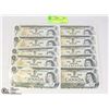 Image 1 : LOT OF 10 - 1973 DOLLAR NOTES