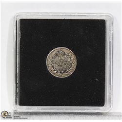 1910 EDWARDIAN CANADA SILVER 5 CENT FISHSCALE