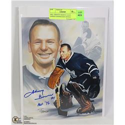 NHL TORONTO MAPLE LEAFS JOHNNY BOWER HOF SIGNED