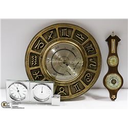 FLAT OF VARIOUS CLOCKS/THERMOMETERS