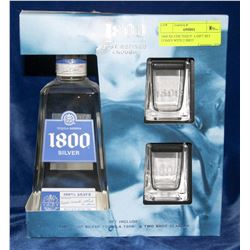 1800 SILVER TEQUILA GIFT SET COMES WITH 2 SHOT