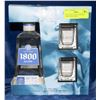 Image 1 : 1800 SILVER TEQUILA GIFT SET COMES WITH 2 SHOT
