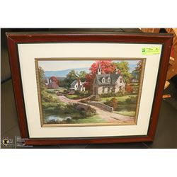 FRAMED AND MATTED OLD FARM