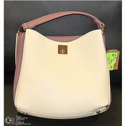 NEW B.LUSH TWO TONE MAUVE/CREAM PURSE WITH