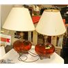 Image 1 : PAIR OF ESTATE AMBER LAMPS 27" TALL