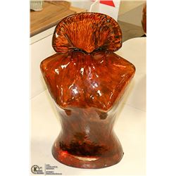 WOMAN'S BUST VASE BROWN 12" TALL