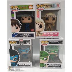 LOT OF 4 VARIOUS FUNKO POPS THE RIDDLER,THE