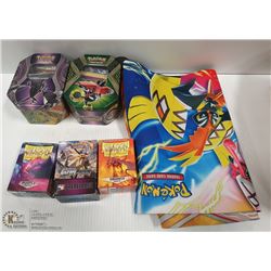 FLAT OF POKEMON MATS, SLEEVES, DICE ETC.