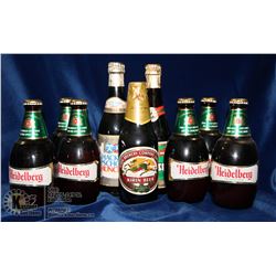LOT OF 9 ASSORTED FULL BEER BOTTLES 5%, 350ML