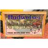 Image 1 : BUDWEISER WOOD FRAMED MIRRORED CLOCK MISSING ONE