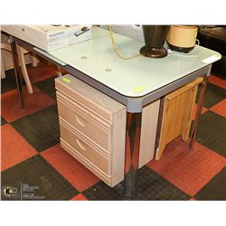 CHROME AND FROSTED GLASS KITCHEN TABLE