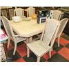 Image 1 : WHITE DINING TABLE WITH 6 CHAIRS 41 X 65 X 31