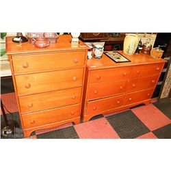 BROWN WOO 6 DRAWER DRESSER WITH 4 DRAWER DRESSER