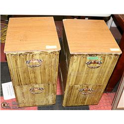 LOT OF 2 VINTAGE END TABLES 13 X 16 X 25