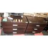 Image 1 : PAIR OF BLACK WOODEN 3 DRAWER DRESSERS