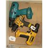 Image 1 : 3 CORDLESS DRILLS DEWALT AND MAKITA