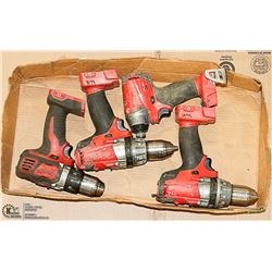 4 MILWAUKEE 18V CORDLESS POWER TOOLS