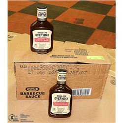 1 BOX OF 12 BOTTLES OF BULLS EYE BBQ SAUCE
