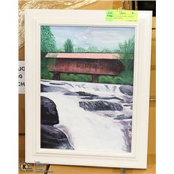 OIL ON CANVAS "SAYRE BRIDGE" SIGNED BY ARTIST