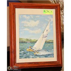 OIL  ON BOARD "SAILBOAT" SIGNED BY ARTIST