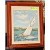 Image 1 : OIL  ON BOARD "SAILBOAT" SIGNED BY ARTIST