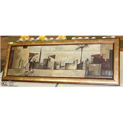 LARGE MEXICAN FRAMED PICTURE 53 X 20