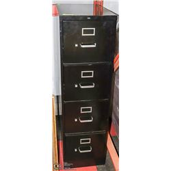 BLACK METAL FILING CABINET. 15 X 25 X 52