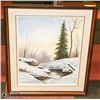 Image 1 : WINTER SCENE FRAMED PICTURE 22 X 26